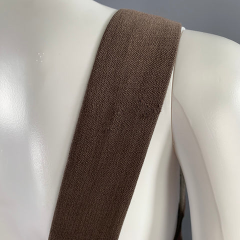 VERSACE Size 2 Brown Silk  Wool Strappy Dress