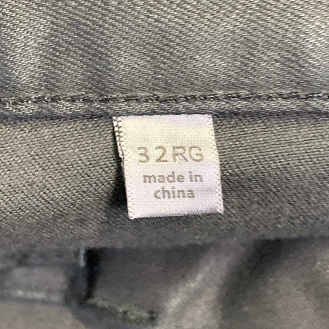 JOHN VARVATOS Size 32 Black Twill Cotton Blend Tapered Five Pockets Jeans