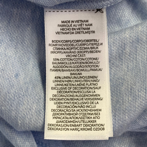POLO by RALPH LAUREN Size XL Blue Cotton Linen One Pocket Polo
