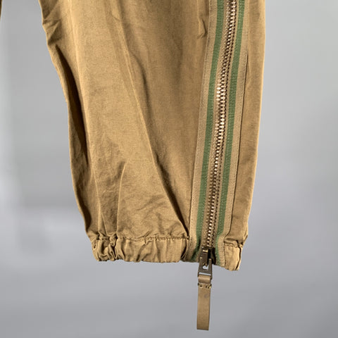 RALPH LAUREN Size 10 Green Olive Cotton Linen Silk Cargo Pants
