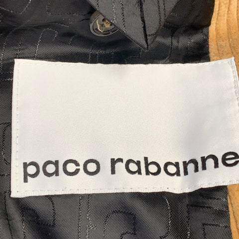 PACO RABANNE Veste de Sport en Coton Velours Côtelé Marron Clair à Revers Pointus Taille 34