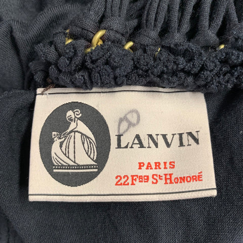 LANVIN Size S Black Jersey Fringe Tank Casual Top