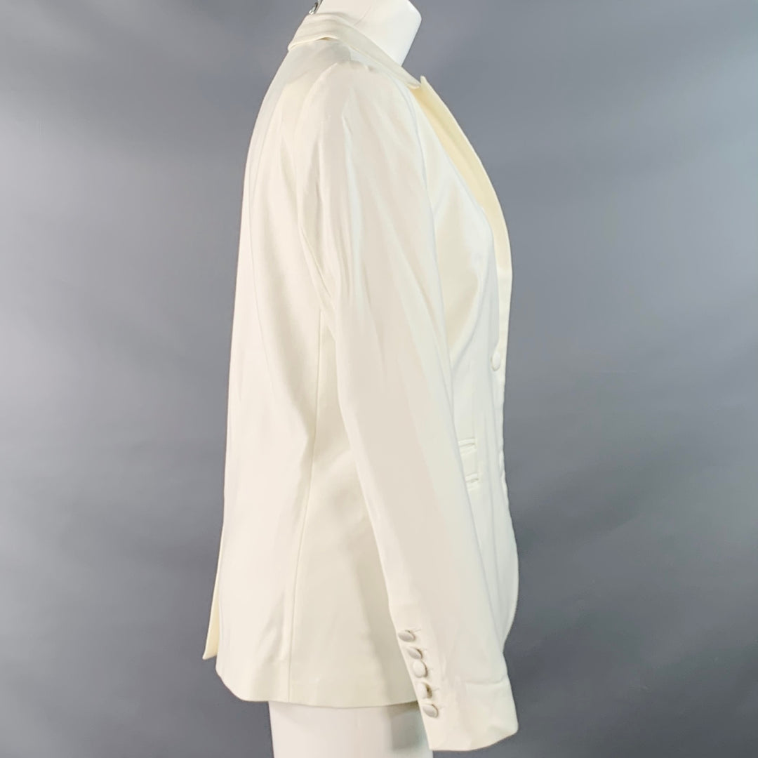 ZADIG & VOLTAIRE Size M Vedaxa Deluxe White Viscose Cotton Woven Jacket Blazer