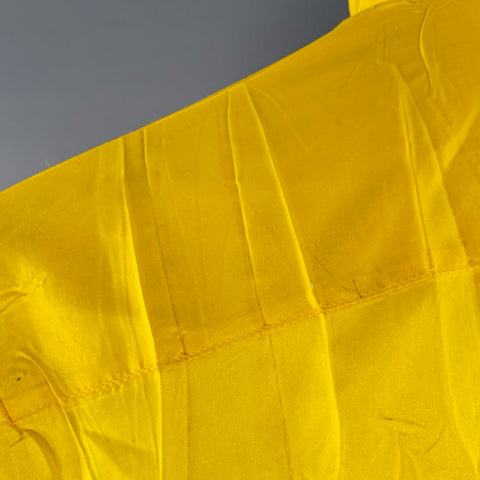 ISSEY MIYAKE Size XS Yellow Wrinkled Polyester Nehru Collar Oversized Long Sleeve Shirt