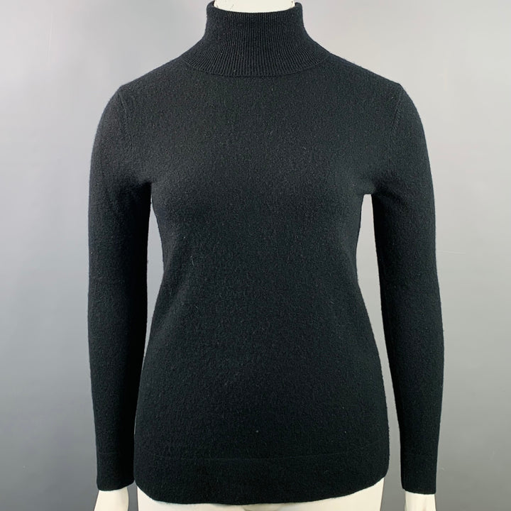 NEIMAN MARCUS Size XL Black Cashmere Turtleneck Sweater