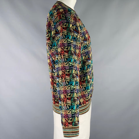JHANE BARNES Size L Multi Color Abstract Wool Polyester Crew Neck Pullover