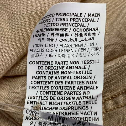Chemise à manches longues ASPESI en lin pêche, demi-patte de boutonnage, taille XL