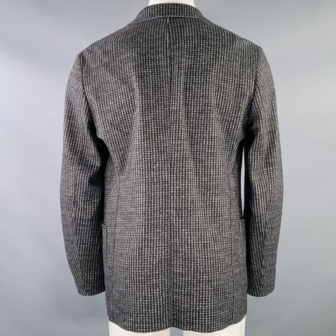 ARMANI COLLEZIONI Size 40 Grey Charcoal Checkered Wool Blend Sport Coat