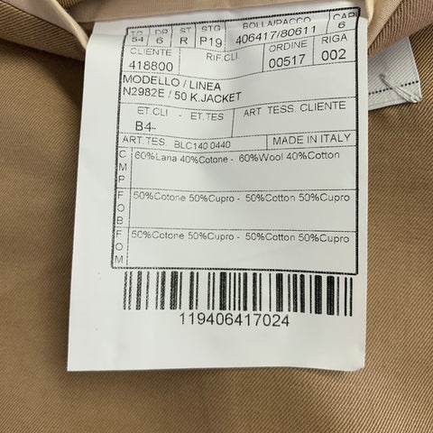 BOGLIOLI Size 44 Beige Wool Cotton Single Breasted Sport Coat