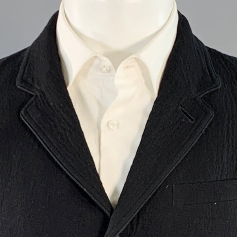 JOHN VARVATOS STAR USA Size 40 Black Cotton Blend Sport Coat