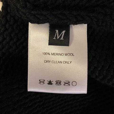 ENFANTS RICHES DEPRIMES FW2022 M Black White Knitted Merino Wool Crew Neck Sweater
