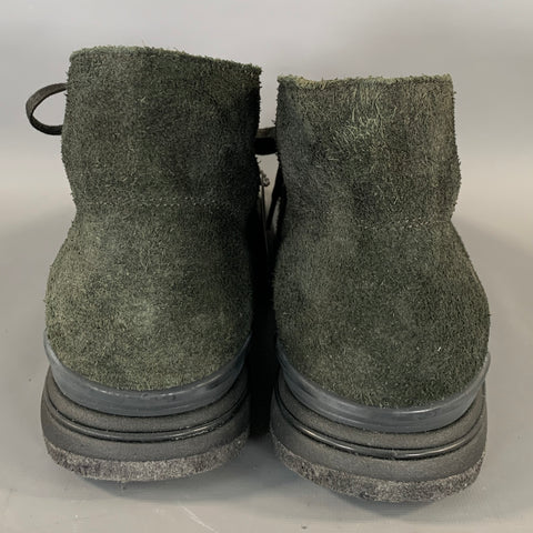 VISVIM Size 9 Black Forest Green Suede Ankle Boots