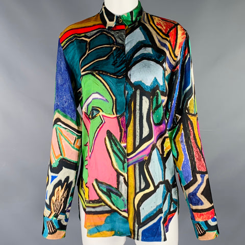 PAUL SMITH Size M Multi Color Viscose Print Button Up Shirt