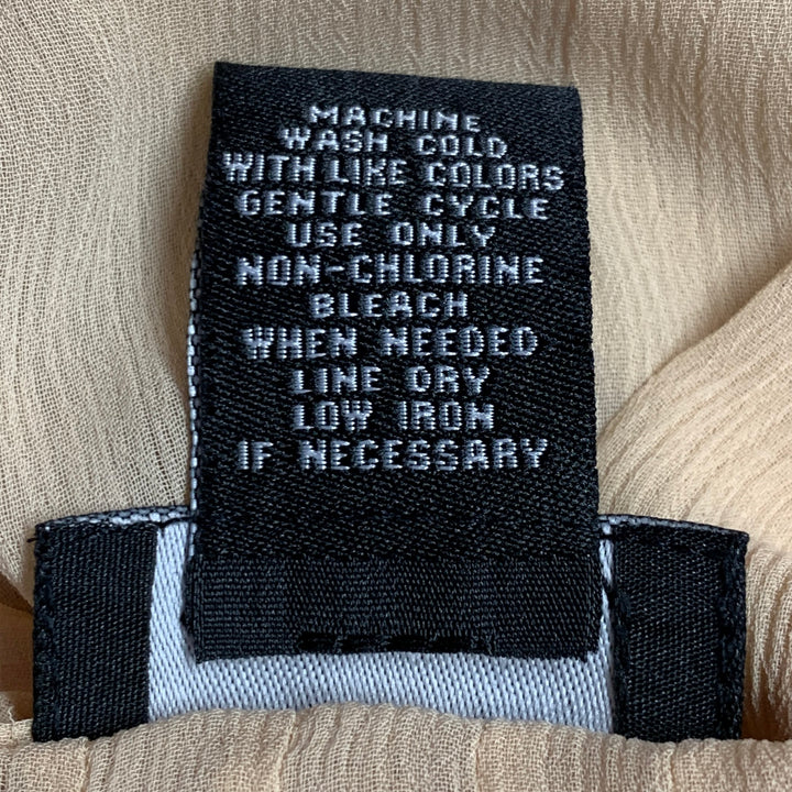 BOB MACKIE Size S Beige Polyester Pleated Sleeveless Blouse