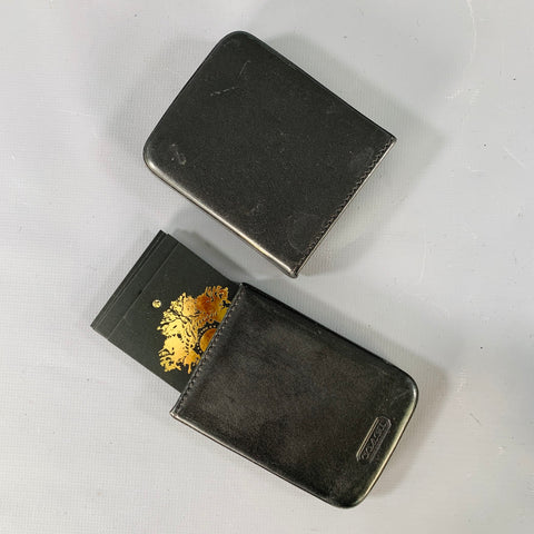 COACH Black Embossed Leather Business Card Case