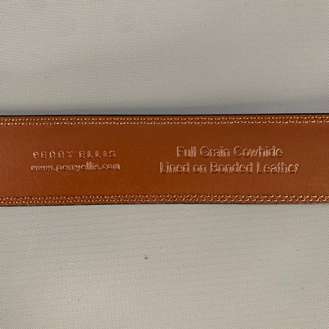 PERRY ELLIS Size 44 Black Brown 1P32030 Full Grain Leather Bonded Leather Belt