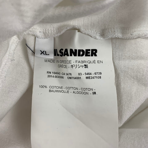 JIL SANDER Size XL White Cotton Crew-Neck T-shirt