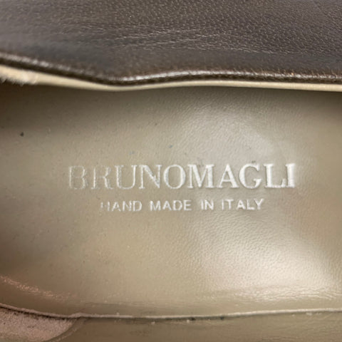 BRUNO MAGLI Size 9 Brown Contrast Stitch Leather Loafers