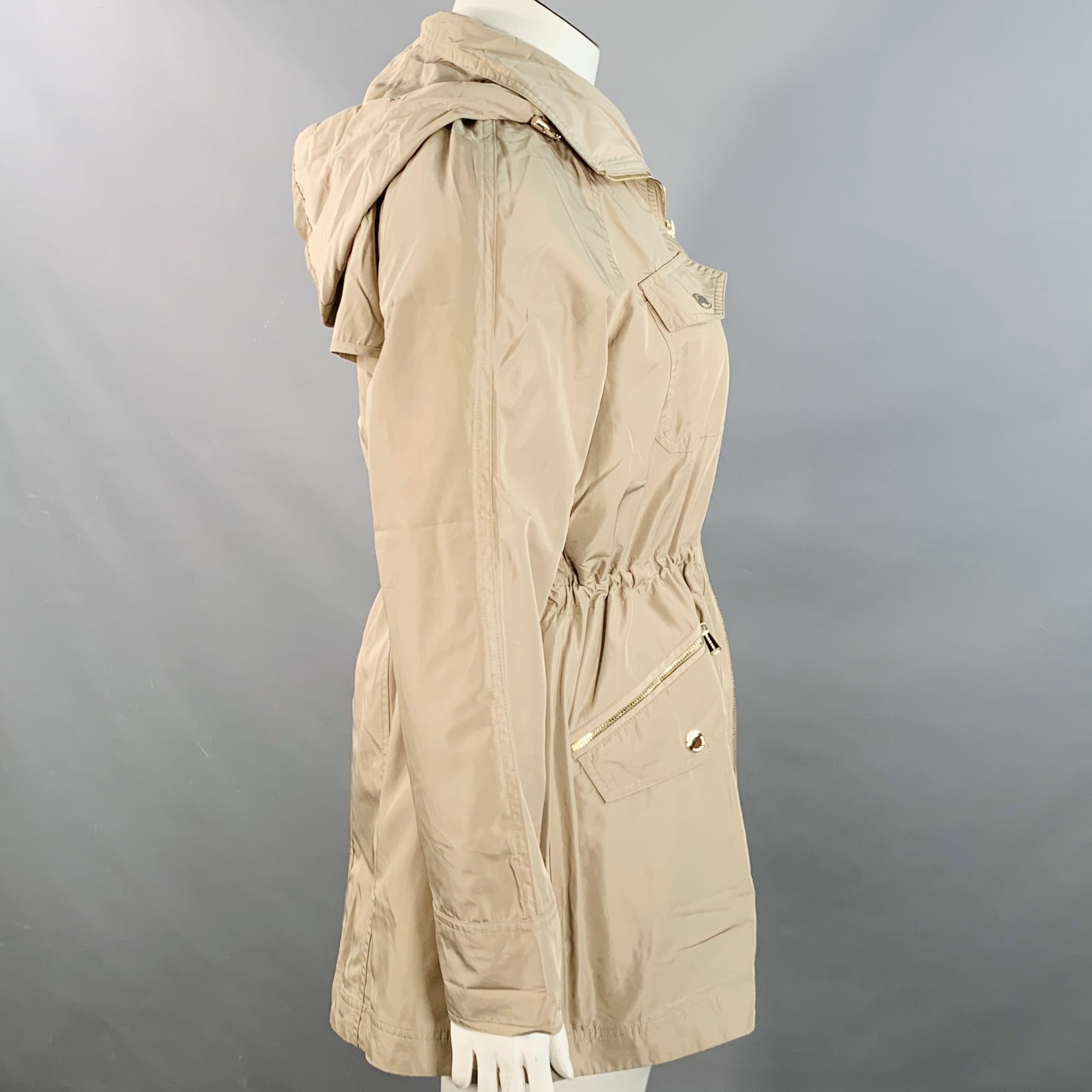 MICHAEL by MICHAEL KORS Size L Beige Polyester Hooded Jacket – Sui