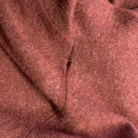 BRUNELLO CUCINELLI Size S Burgundy Grey Cashmere V-Neck Pullover
