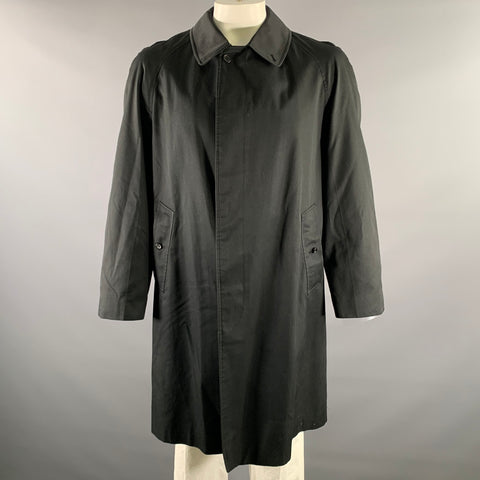 BURBERRYS Size M Black Cotton Blend Raglan Coat