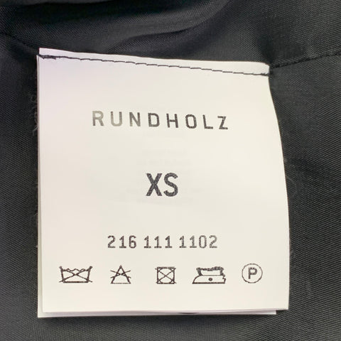 RUNDHOLZ Size XS Black Virgin Wool Distressed Layered Open Back Blazer