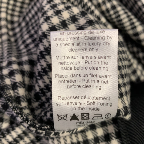 LANVIN Size 4 Black White Wool Blend Houndstooth Short Sleeve Dress