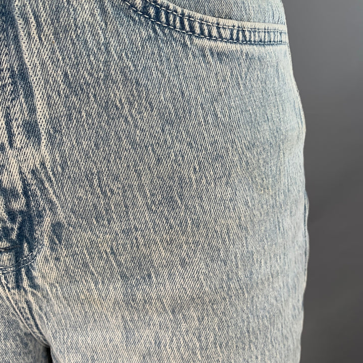 TRIARCHY Size 26 Blue Cotton Blend Washed Zip Fly Jeans