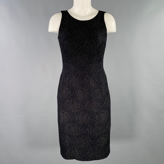 BURBERRY LONDON Size 4 Black Polyamide Blend Floral Sleeveless Cocktail Dress