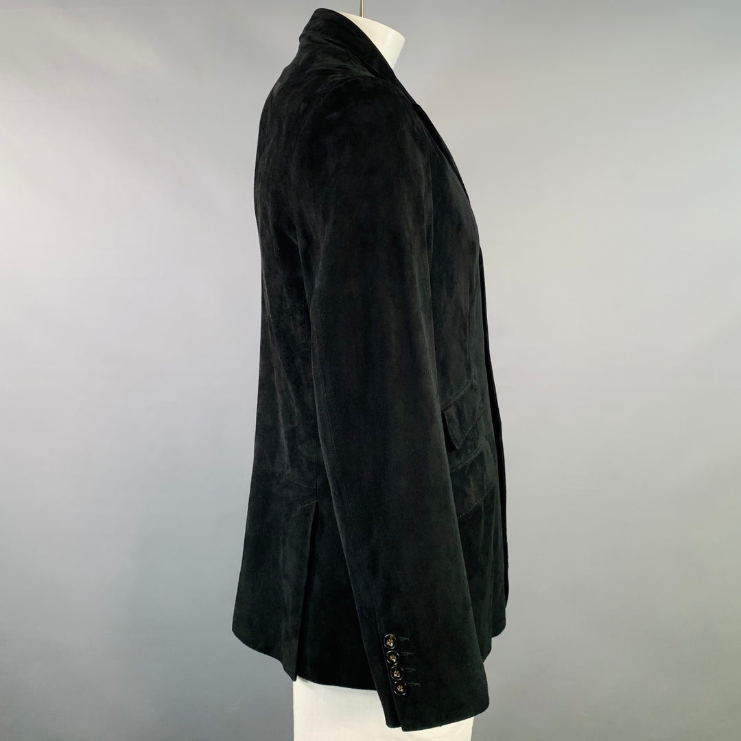 POLO by RALPH LAUREN Size L Black Suede Shirt Jacket