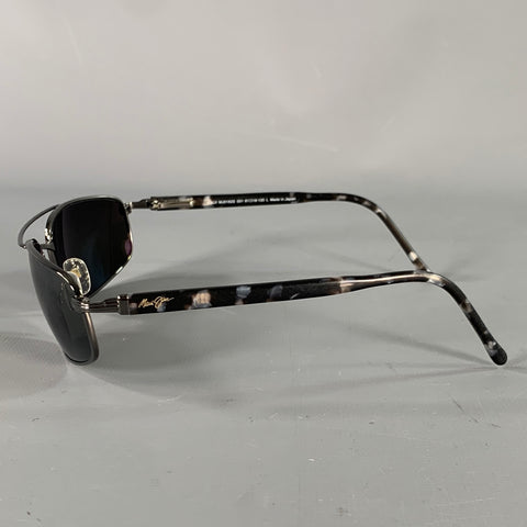MAUI JIM Black Grey Tortoise Acetate Metal Sunglasses