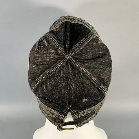 KAPITAL KOUNTRY One Size Black Charcoal Distressed Twill Cotton Baseball Cap Hat