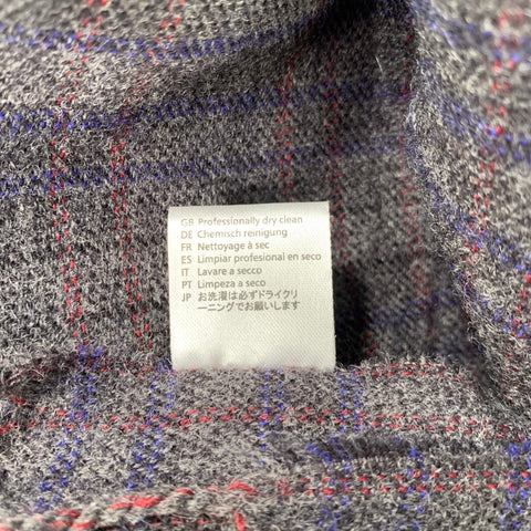 SCOTCH AND SODA Grey Navy Stripe Wool Blend Woven Scarf