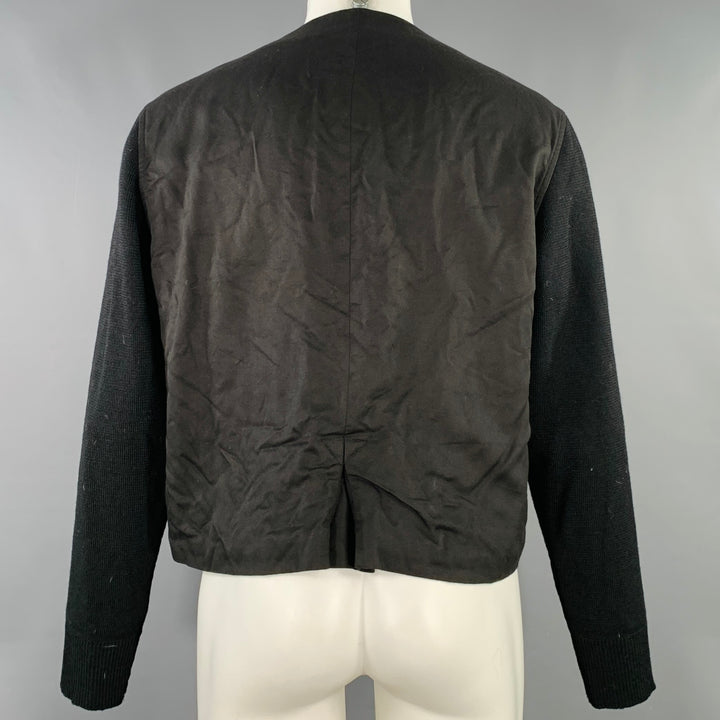 OUR LEGACY Size M Black Mixed Fabrics Cotton Wool V-Neck Manta Cardigan