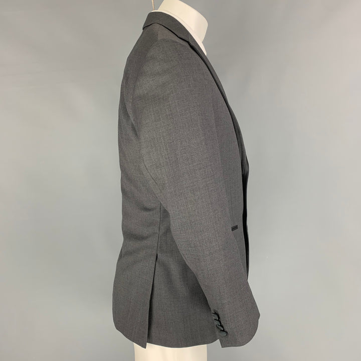 BLACK by VERA WANG Size 38 Grey Black Wool Notch Lapel Tuxedo Sport Coat