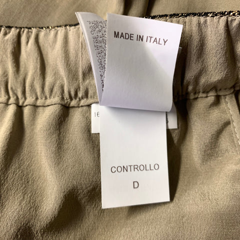 BRUNELLO CUCINELLI Size 6 Olive Gold Cotton Pleated Cargo Casual Pants