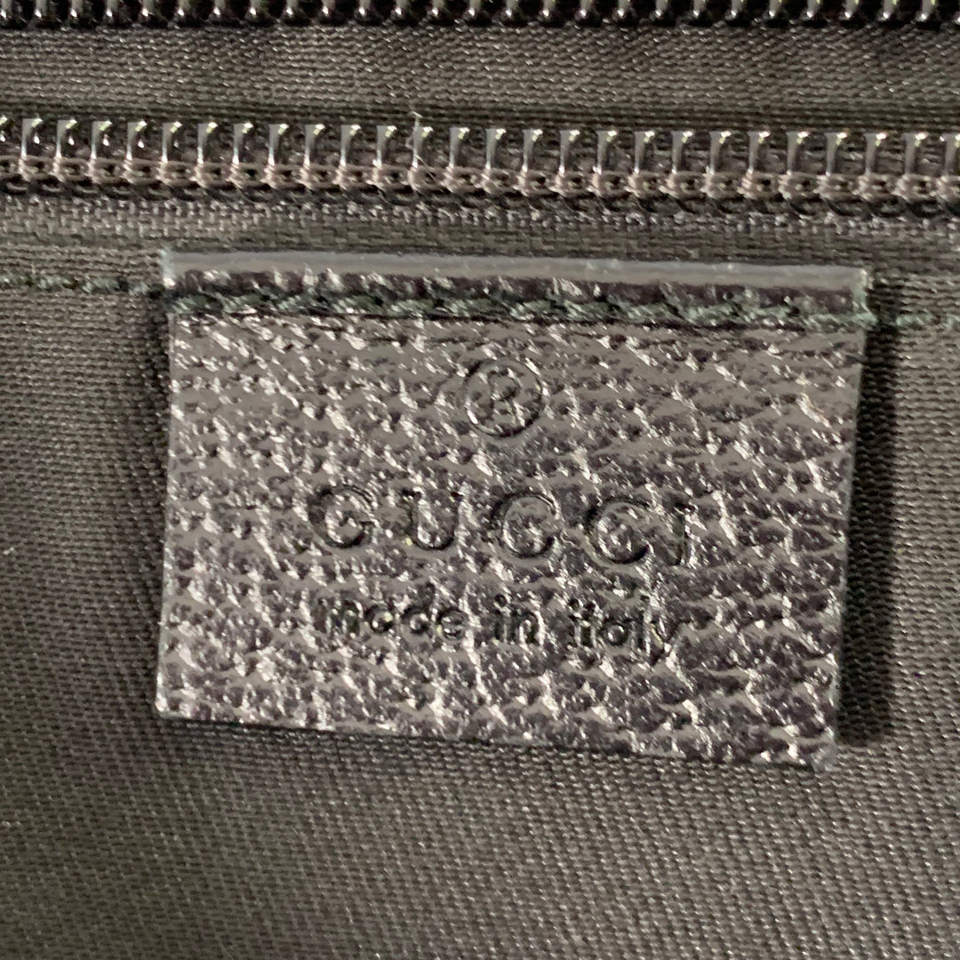 GUCCI Black Red Green Guccissima Monogram Web Canvas Messenger Bag