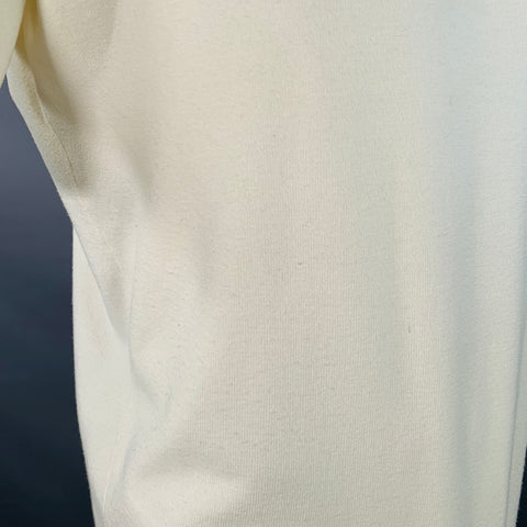 BOTTEGA VENETA Size XL Beige Wool Blend Jersey Short Sleeve Polo