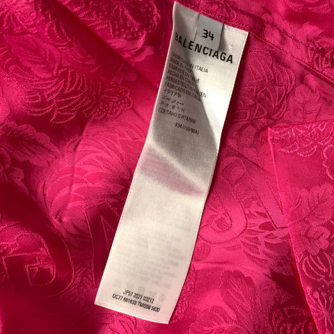 BALENCIAGA Size 34 Pink Viscose Jacquard Pajama Set
