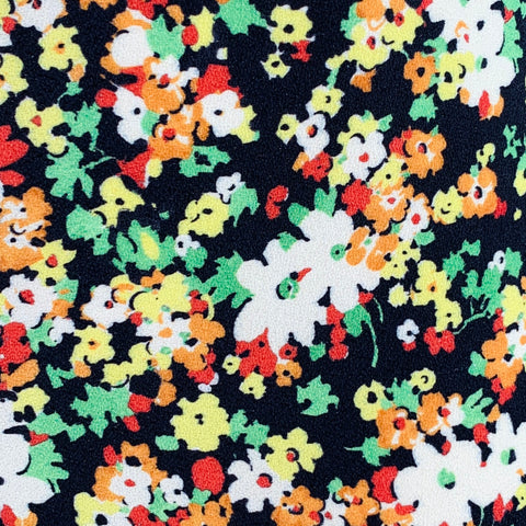 MARNI Size M Black Multi Color Viscose Floral Elastic Waistband Casual Pants