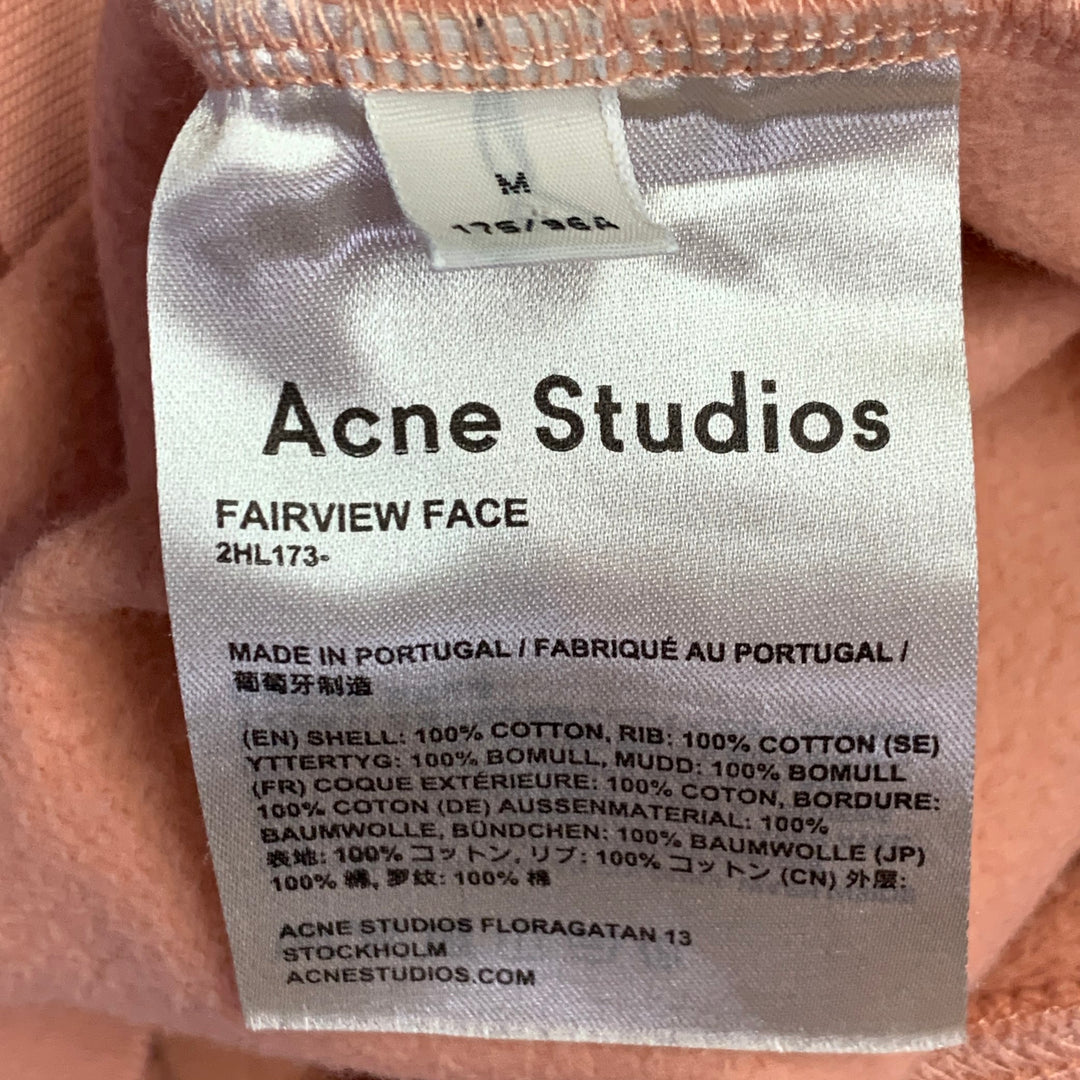 ACNE STUDIOS Size M Fairview Face Orange Sorbet Cotton Crew Neck Sweatshirt