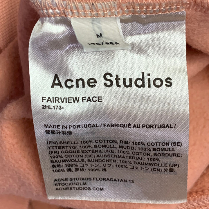 ACNE STUDIOS Size M Fairview Face Orange Sorbet Cotton Crew Neck Sweatshirt