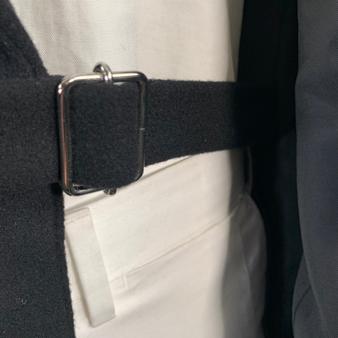 YOHJI YAMAMOTO Size XL Black Wool Peak Lapel Sport Coat