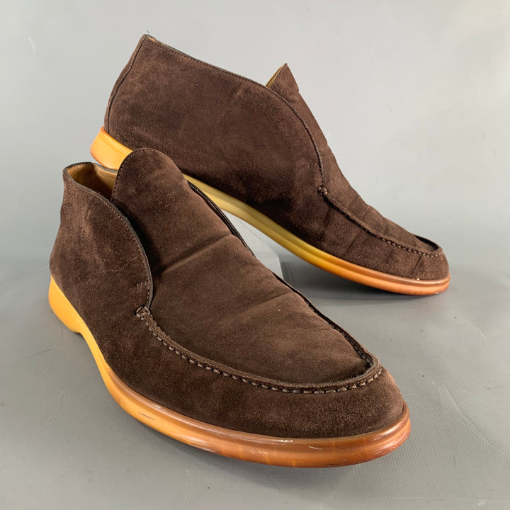 LORO PIANA Size 10 Brown Solid Suede Slip On Loafers