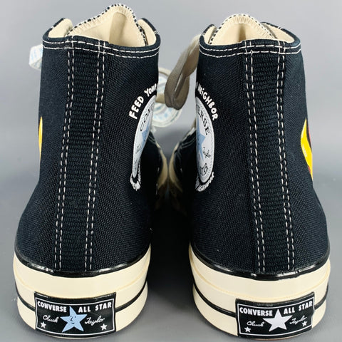SKY HIGH FARM Size 8.5 Black Multi-Color Cartoon Canvas High Top Sneakers