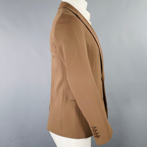 RALPH LAUREN Size 36 Brown Wool Peak Lapel Jacket