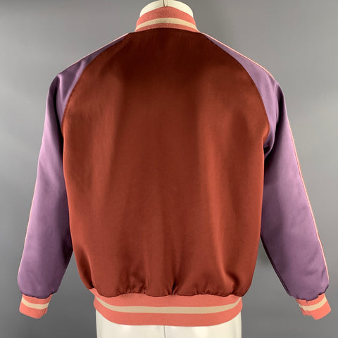 LEVI'S Size XS Green Pink Polyester Reversible Bomber Jacket