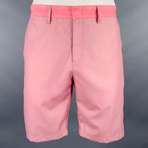 YUSUF KAYI Size L Rose Pink Belted Kimono Shorts Suit