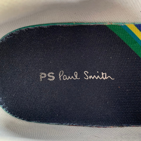 PS by PAUL SMITH Size 12 Grey Stone Perforated Leather Cap Toe Sneakers