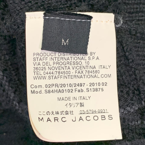 MARC JACOBS Cardigan boutonné en maille de laine et coton noir Taille M